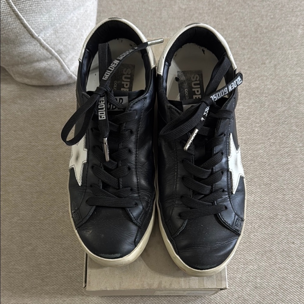 Golden Goose Black and White Star Sneakers